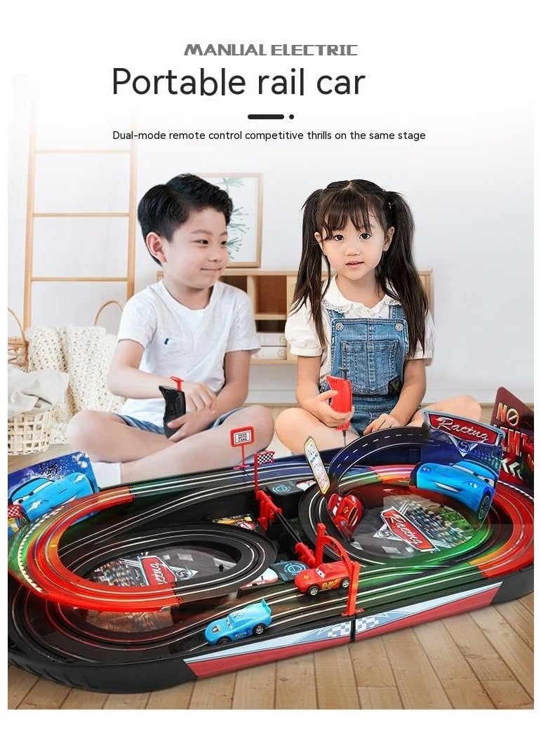 Cool Baby COOLBABY Twin Remote Control Racing Boys And Girls With Track Lightning McQueen Toys Electric Car Children's Racing Toys  - Image 4