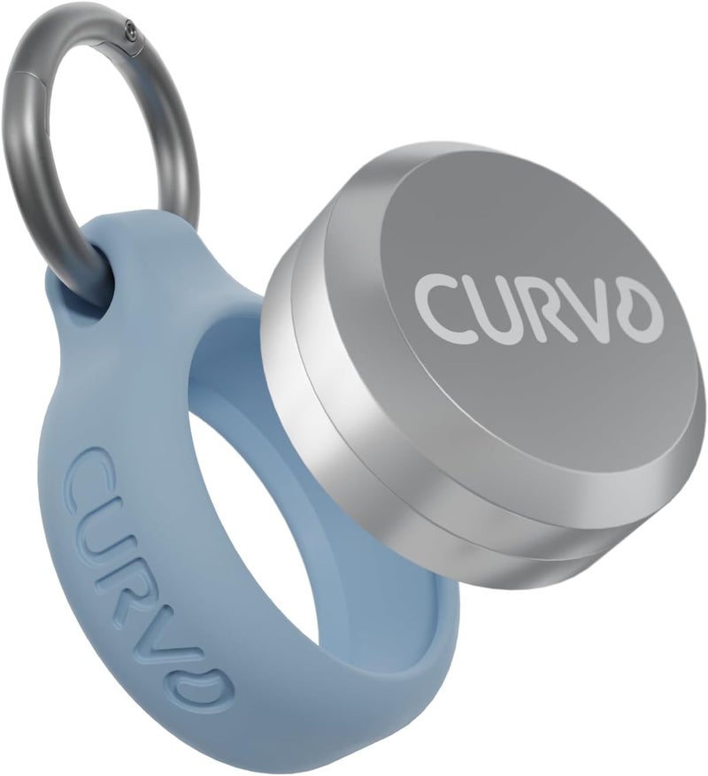 CURVD حقيبة حمل فاخرة من - حاوية مفتاح سفر متينة، حامل مقاوم للماء لسدادات الأذن، الحبوب، العملات المعدنية متوافقة مع Loop وEargasm وVibes، علبة حبوب صغيرة للحقيبة (أزرق فاتح) - Image 1