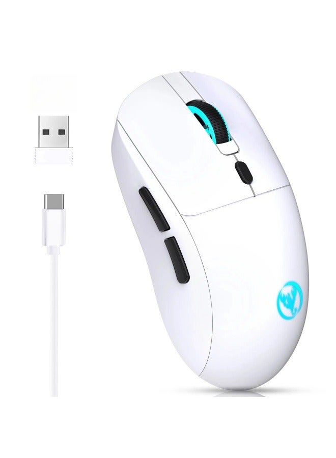 عام T20 الماوس اللاسلكي المدمج في 650 ماه بطارية قابلة للشحن ، قابلة للشحن 2.4G الماوس اللاسلكي الأبيض - Image 1