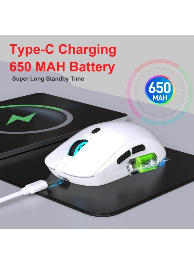 عام T20 الماوس اللاسلكي المدمج في 650 ماه بطارية قابلة للشحن ، قابلة للشحن 2.4G الماوس اللاسلكي الأبيض - Image 2
