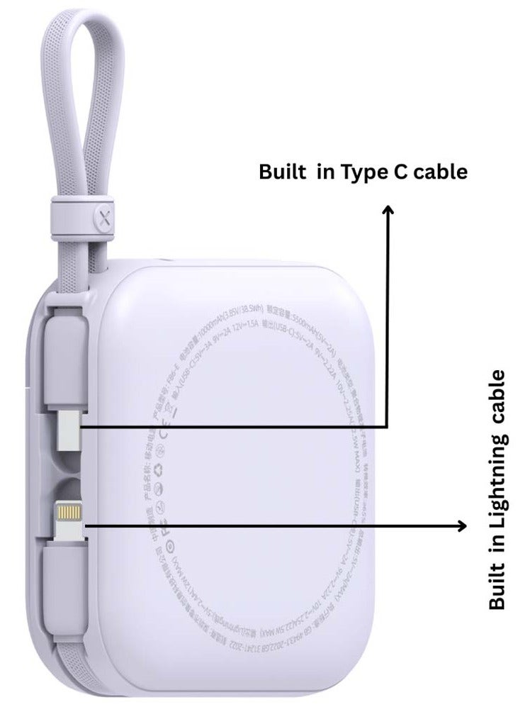 G-Tab FLEX10 – 10000mAh 22.5W Fast Charging Power Bank with Built-in Cables, Portable Charger for Travel & Daily Use - Image 2