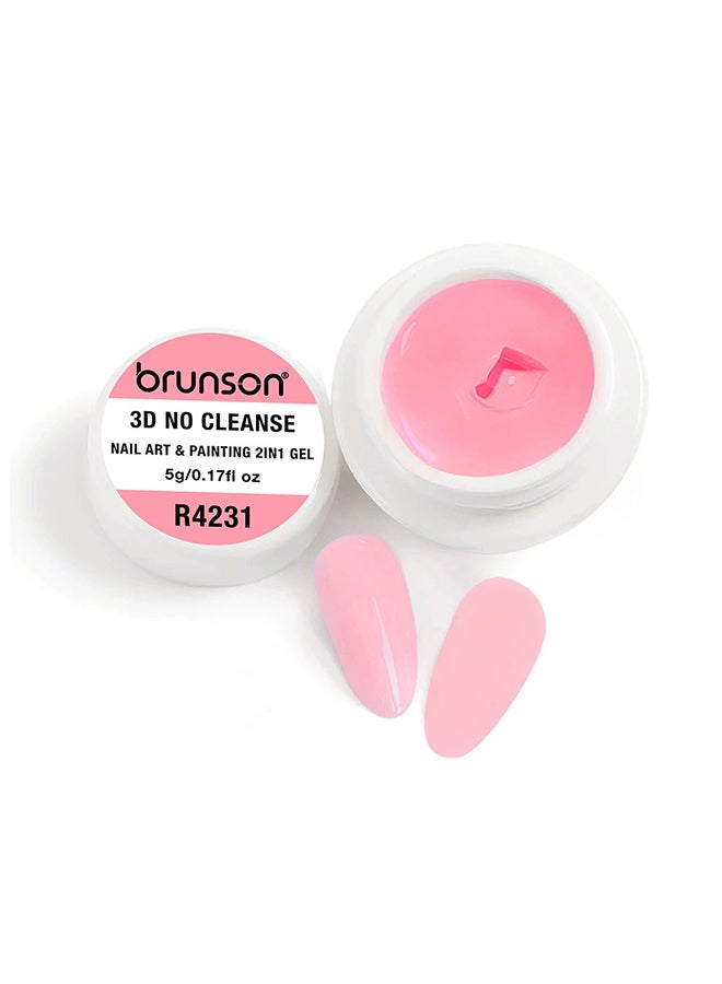 brunson طلاء جل 5 جرام أومبري فرنسي لفن الأظافر نقع UV LED طلاء جل للمناكير والباديكير طويل الأمد 3D بدون تنظيف فن الأظافر جل 2 في 1 جل كريمي لطلاء النحت 3D مستوى ذاتي جيد صبغة غنية