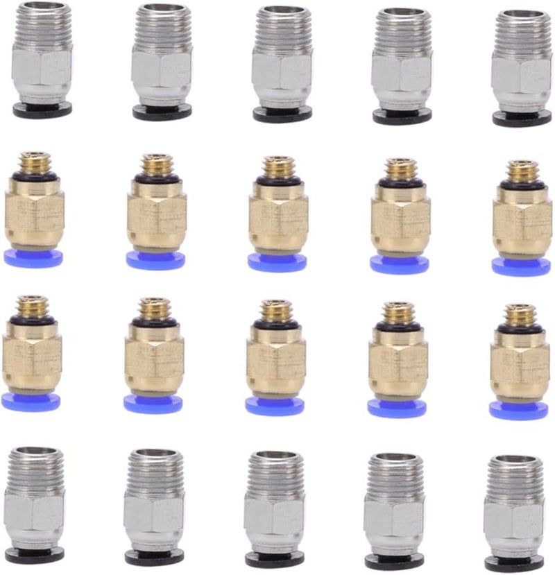 20 Pcs M10 Straight Pneumatic Fitting Quick Connect for 3D Printer Extruder - Image 2