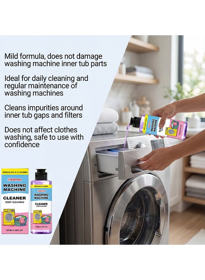 Jakehoe Washing Machine Cleaner, For Front And Top Loader Washer Machines Deep Cleaning, Washing Machine Cleaner Descaling Agent, Remove Odors Front Load Cleans Drum Tub seal Other Parts Descaler, 100ml - Image 3