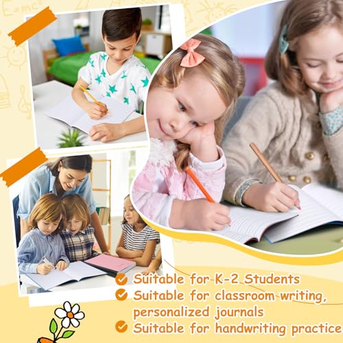 Henoyso دفتر ملاحظات أساسي هينويزو 6 قطع K-2 بالجملة 9.75" × 7.50" 60 صفحة دفتر كتابة للأطفال مسطرة عريضة دفتر روضة الأطفال لممارسة الكتابة مستلزمات العودة إلى المدرسة (ألوان زاهية) - Image 5
