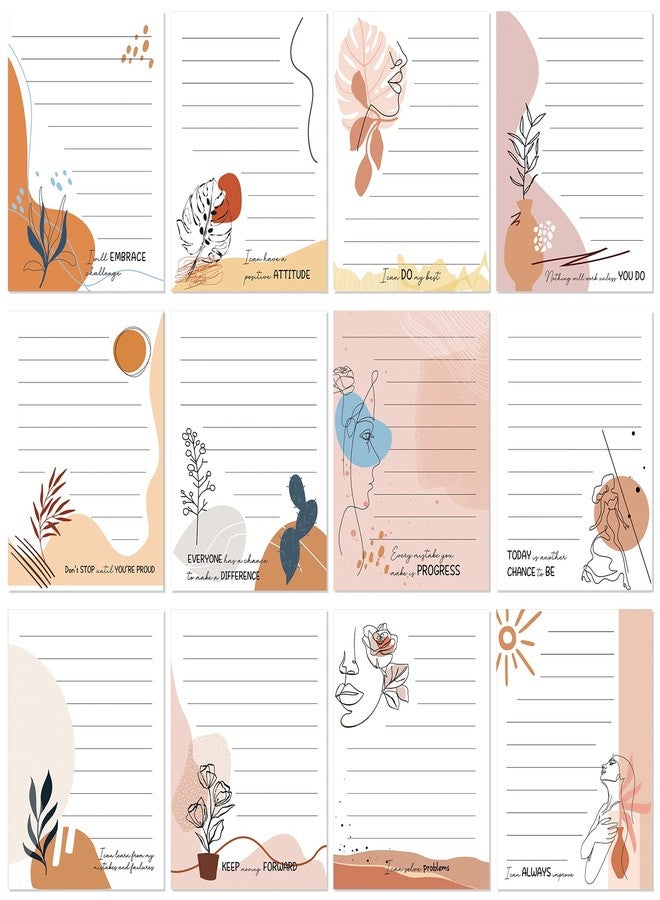 Chinco 12 Pieces Appreciation Sticky Notes 3 x 4 Inch Fun Motivational Inspirational Positive Modern Cute Encouragement to Do List Notepad for Shopping List Study Planner 30 Sheets Each (Elegant Style) - Image 1
