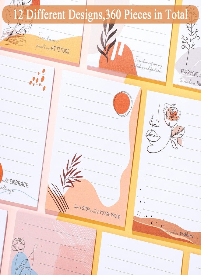 Chinco 12 Pieces Appreciation Sticky Notes 3 x 4 Inch Fun Motivational Inspirational Positive Modern Cute Encouragement to Do List Notepad for Shopping List Study Planner 30 Sheets Each (Elegant Style) - Image 3