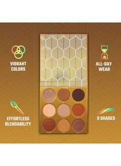 Juvia's Place Palette The Warrior - Warm Golds, Browns & Bronzes, Shades of 9, Warm and Neutral Palette, Pigmented Makeup Palette Eye Color & Shine  - Image 3