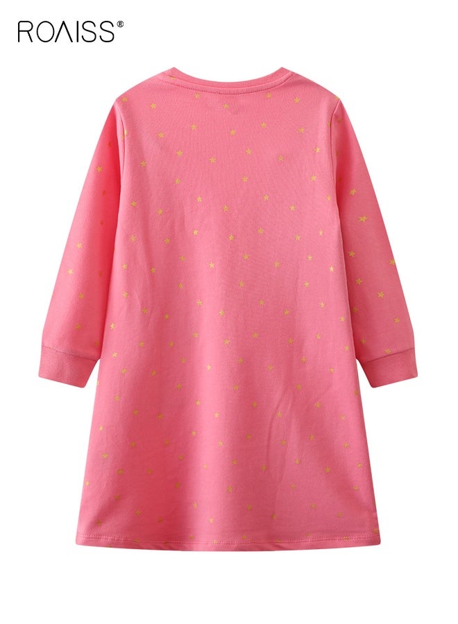 رويس فستان منقّط رائع للفتيات، فستان بأكمام طويلة على شكل حرف A بنقوش كرتونية، فستان تنكري للربيع والخريف، مناسب للارتداء اليومي والأنشطة الخارجية - Image 2