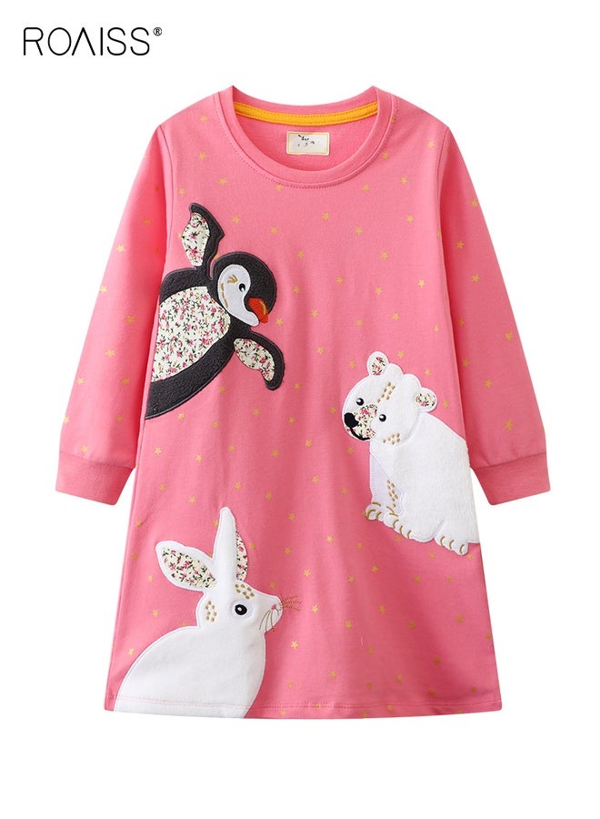 رويس فستان منقّط رائع للفتيات، فستان بأكمام طويلة على شكل حرف A بنقوش كرتونية، فستان تنكري للربيع والخريف، مناسب للارتداء اليومي والأنشطة الخارجية - Image 1