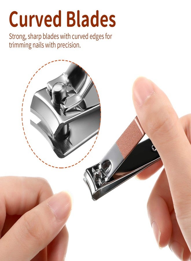 Yaomiao 12 Pieces Nail Clipper Set Stainless Steel Nail Cutter Fingernails and Toenail Clipper Cutter for Women Men (Rose Gold) - Image 3