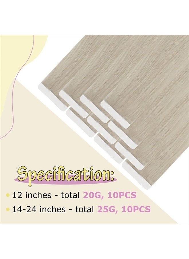 Ve Sunny Tape in Hair Extensions Human Hair Blonde VeSunny Real Hair Tape in Extensions Blonde Tape on Human Hair Extensions Platinum Blonde 10pcs 25g 18inch  - Image 5
