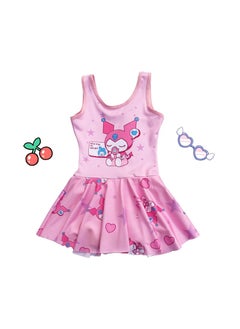 Cute Korean Kids Swimwear Cartoon One-Piece Girls Swimsuit Kaka Powder