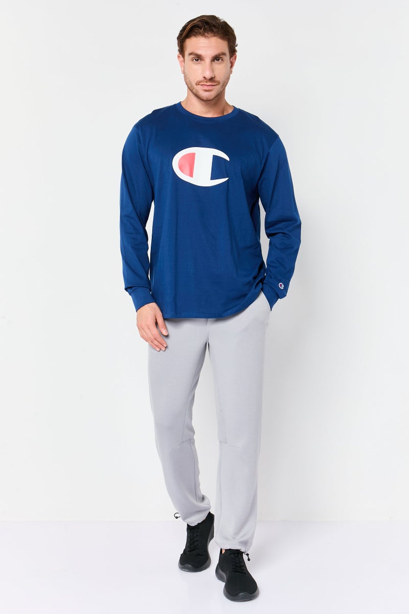 Champion Men Sportswear Fit Long Sleeve Outdoor T-Shirt, Navy - Image 2
