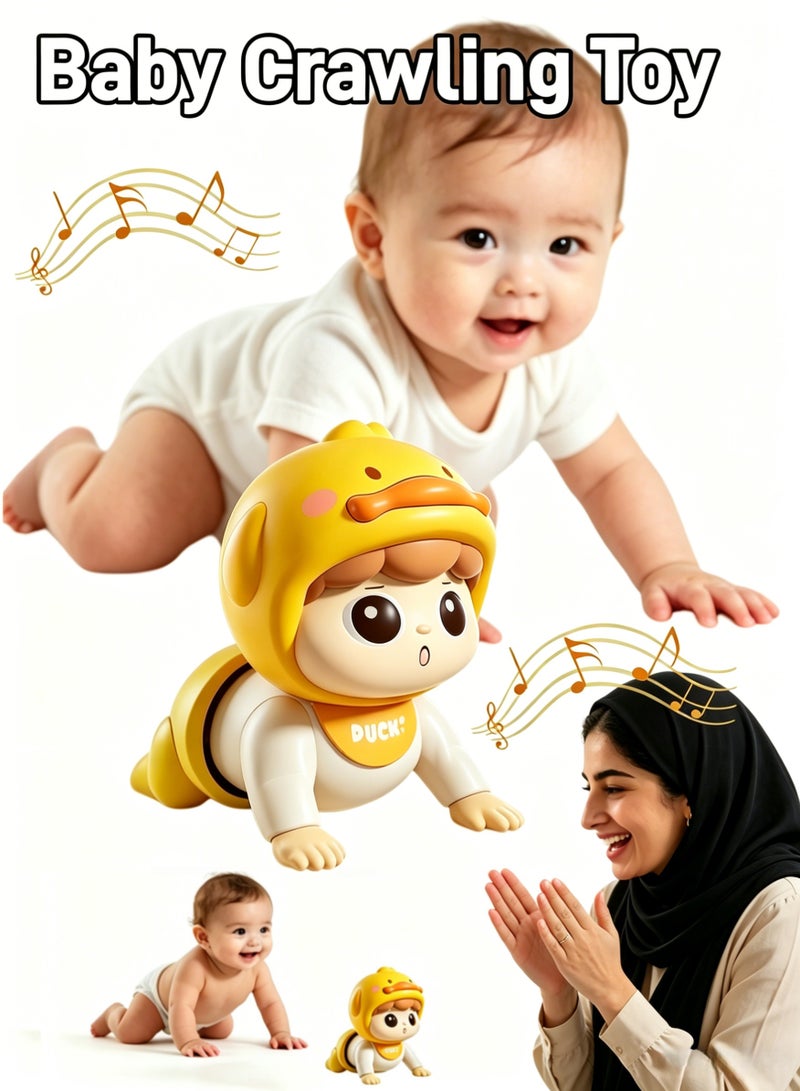Baby Crawling Toys, Electric Crawling Toy,Infant Tummy Time Toys with Music,Educational Toy for Baby Crawling and Head Lifting,Musical Crawling Toy for Infants 0-18 Months,Early Education Light Up Music Walking Toys,Ideal Gift for Kids - Image 1