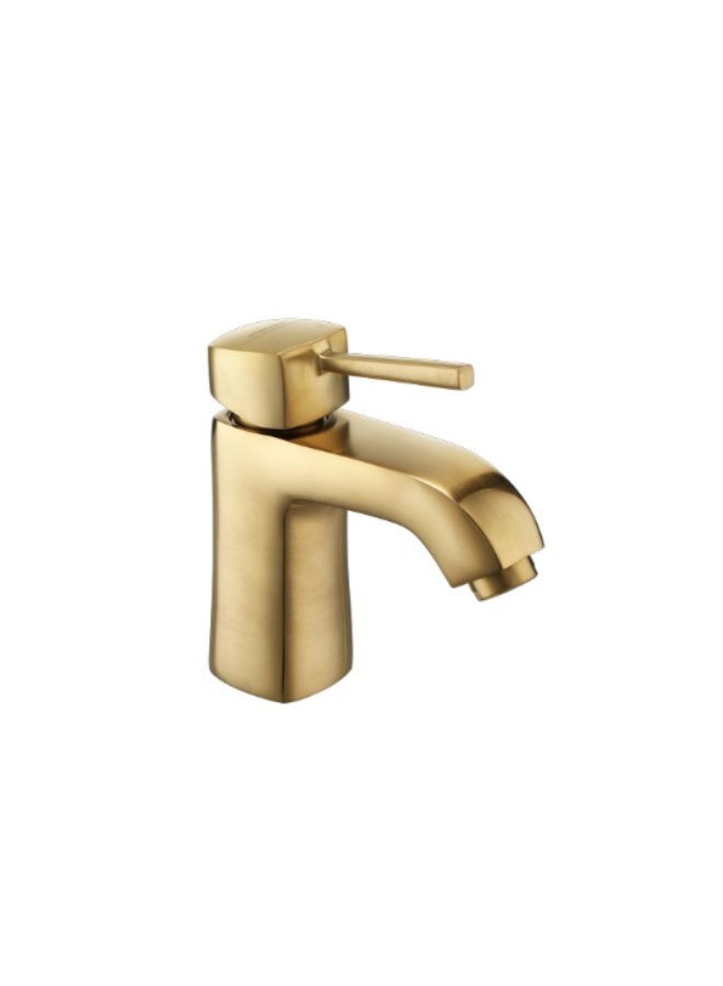 Diamante Single Lever Basin Mixer BG Premium Bathroom Sink Faucet, Stylish Single Handle Basin Mixer with Brushed Gold Finish