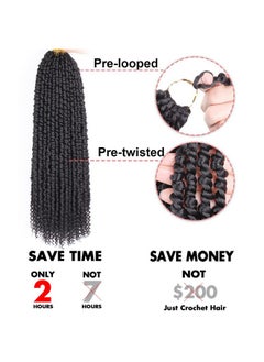 Leeven 8 Packs Pretwisted Passion Twist Crochet Hair 22 Inch 12 Strands/Pack Ombre Color Hair For Passion Twist Braiding Curly Ends Hair Extensions T27  - Image 4