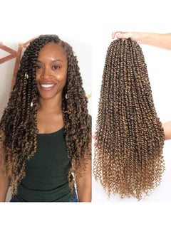 Leeven 8 Packs Pretwisted Passion Twist Crochet Hair 22 Inch 12 Strands/Pack Ombre Color Hair For Passion Twist Braiding Curly Ends Hair Extensions T27  - Image 1