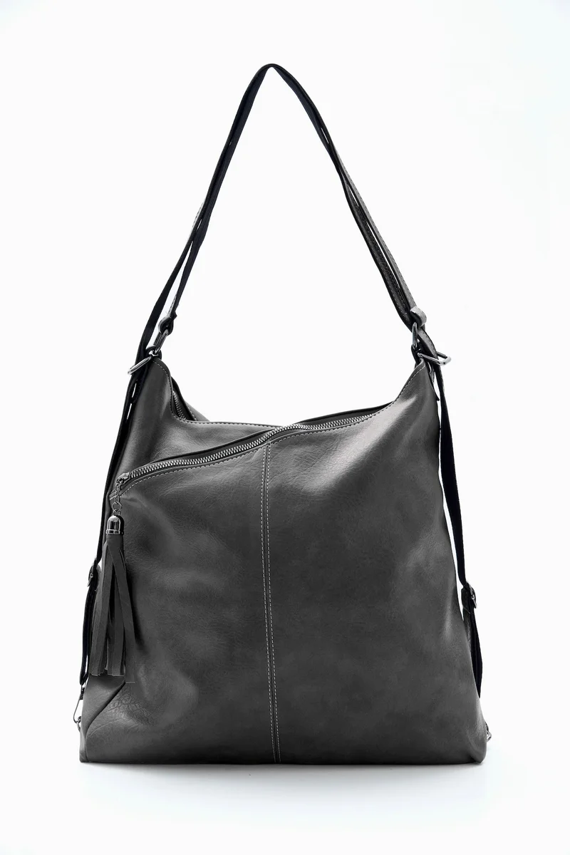 Wecre8 Black Slouchy Tassel Shoulder Bag