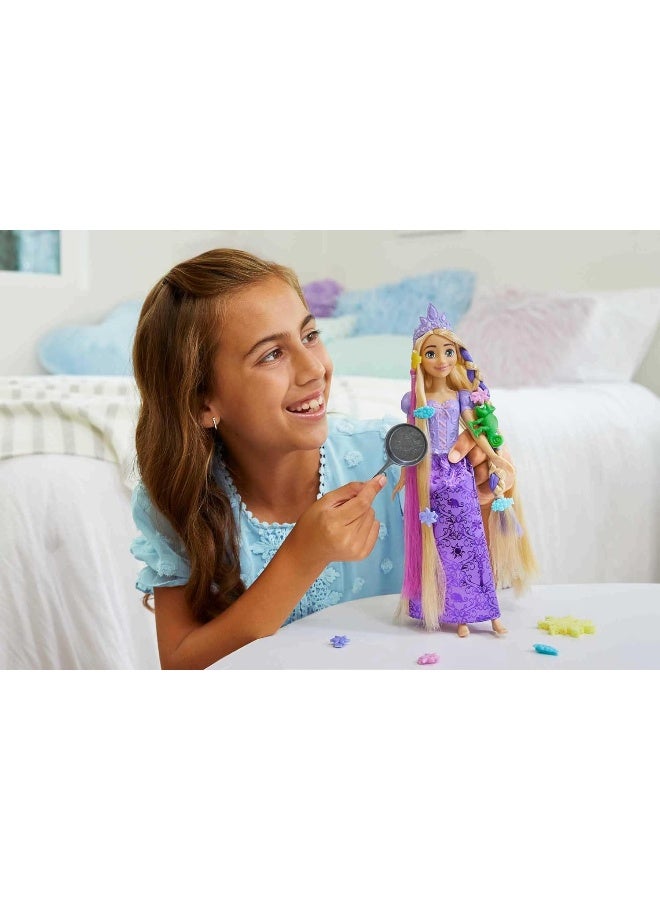 Mattel Games دمية رابونزل من ديزني برينسيس مع ملحقات تصفيف الشعر، بالإضافة إلى تغيير اللون - Image 4