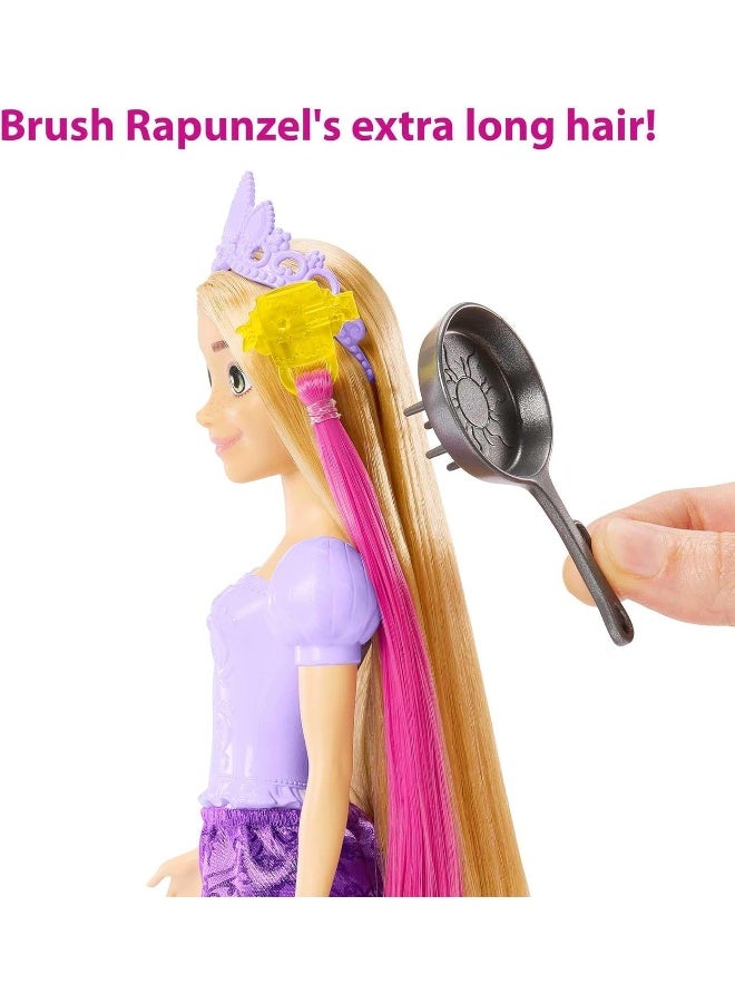 Mattel Games دمية رابونزل من ديزني برينسيس مع ملحقات تصفيف الشعر، بالإضافة إلى تغيير اللون - Image 2