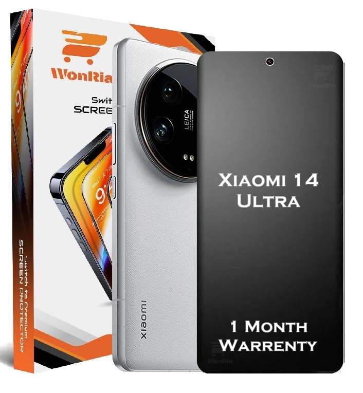 WonRia ® Pack 1 - Matte Screen Guard Protector For Xiaomi Mi 14 Ultra 5G Unbreakable Membrane | Flexible TPU Matte Film | Edge to Edge Installation Kit | Transparent - Image 1