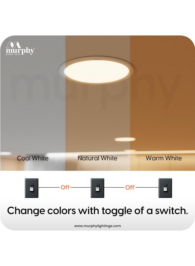 Murphy Aluminium 10W Trimless 3-In-1 Round Led Panel Ceiling Color Changing Light (Cool White/Warm White/Natural White, Pack Of 10) - Image 3