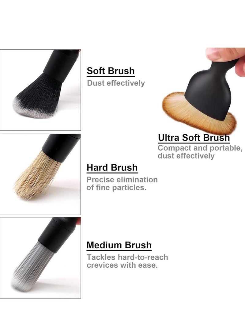 RedMapleTEK 8 Pcs Car Detailing Brush Set, Car Interior Detailing Brushes Auto Ultra-Soft Detail Cleaning Brush Dust Removal Brushes Tool for Cleaning Wheels, Engine, Car Interior, Ventilation Slots  - Image 2