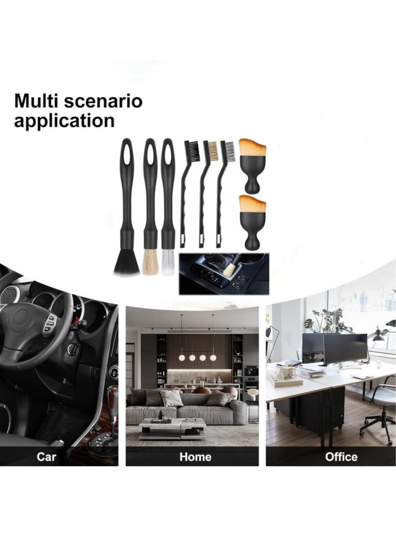 RedMapleTEK - 8 Pcs Car Detailing Brush Set, Car Interior Detailing Brushes Auto Ultra-Soft Detail Cleaning Brush Dust Removal Brushes Tool for Cleaning Wheels, Engine, Car Interior, Ventilation Slots - Image 1