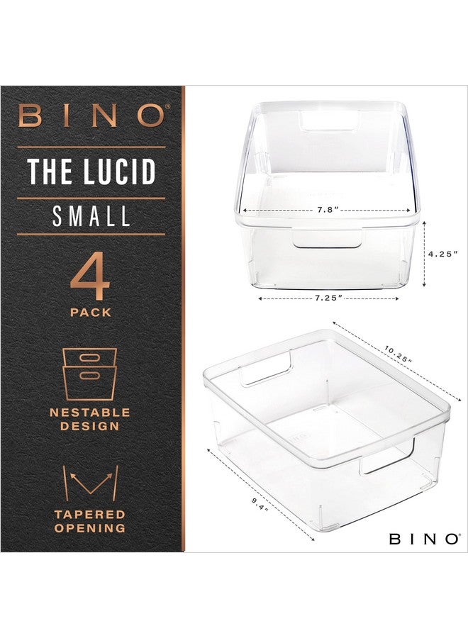 BINO BINO Plastic Storage Containers, Small - 4 Pack THE LUCID COLLECTION, Multi-Use Organizer Bins Built-In Handles BPA-Free Clear, Fridge, Pantry & Home Organization - Image 2