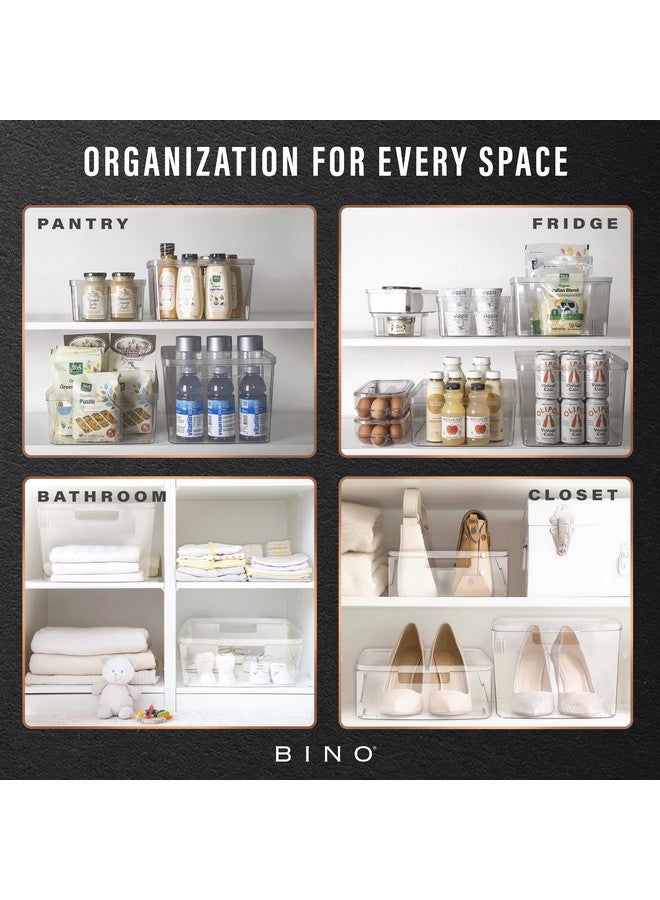 BINO BINO Plastic Storage Containers, Small - 4 Pack THE LUCID COLLECTION, Multi-Use Organizer Bins Built-In Handles BPA-Free Clear, Fridge, Pantry & Home Organization - Image 5