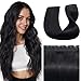 S-noilite Clip in Human Hair Extensions One Piece 5 Clips 3/4 Full Head Clip on Remy Hair Extension For Women Lighter One-Piece Design 18Inch 50g Jet Black - Image 2