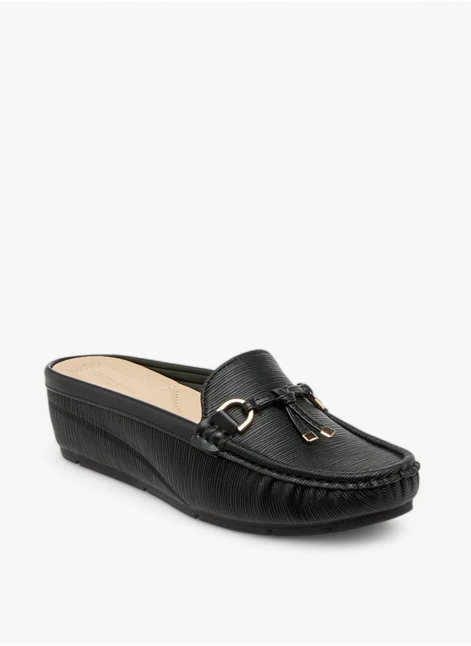 Flora Bella By Shoexpress Textured Slip-On Mules