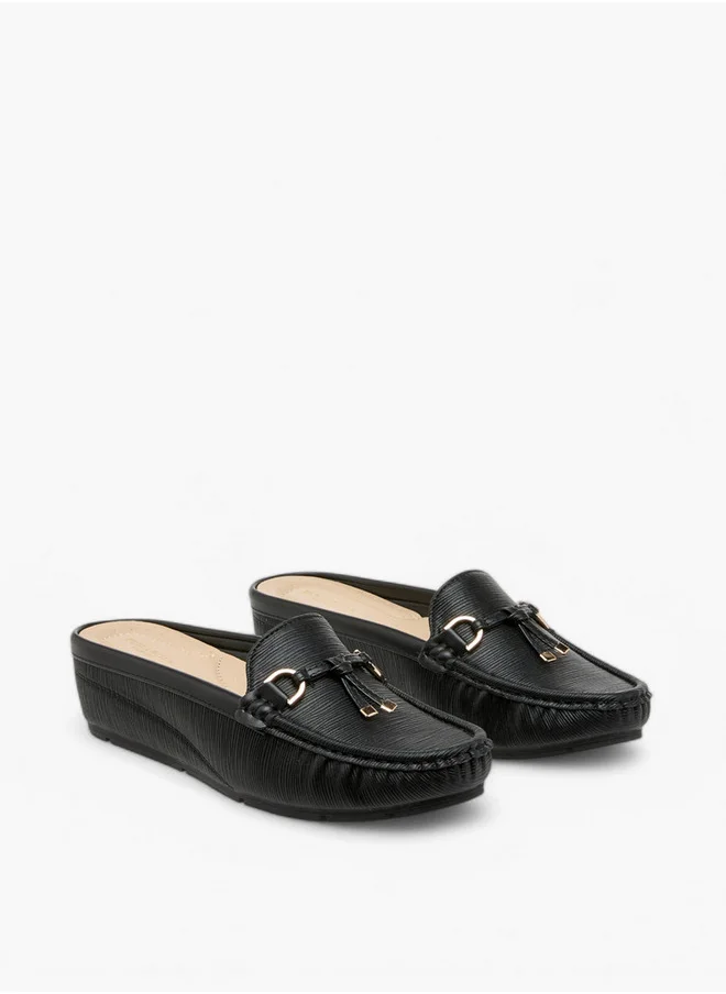 Flora Bella By Shoexpress Textured Slip-On Mules