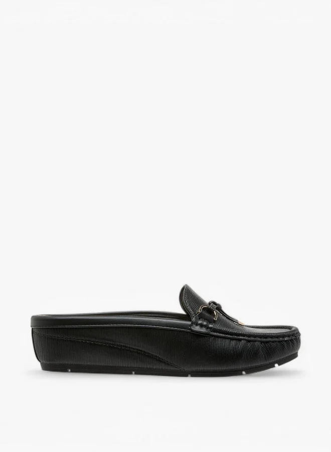 Flora Bella By Shoexpress Textured Slip-On Mules