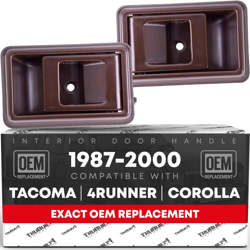 T1A Interior Front Rear Driver Passenger Door Handle Set Compatible with 19952000 Toyota Tacoma 8995 4Runner 8892 Corolla Geo Prizm 8995 Pickup Brown OEM 6920604010B 6920504010B - Image 3