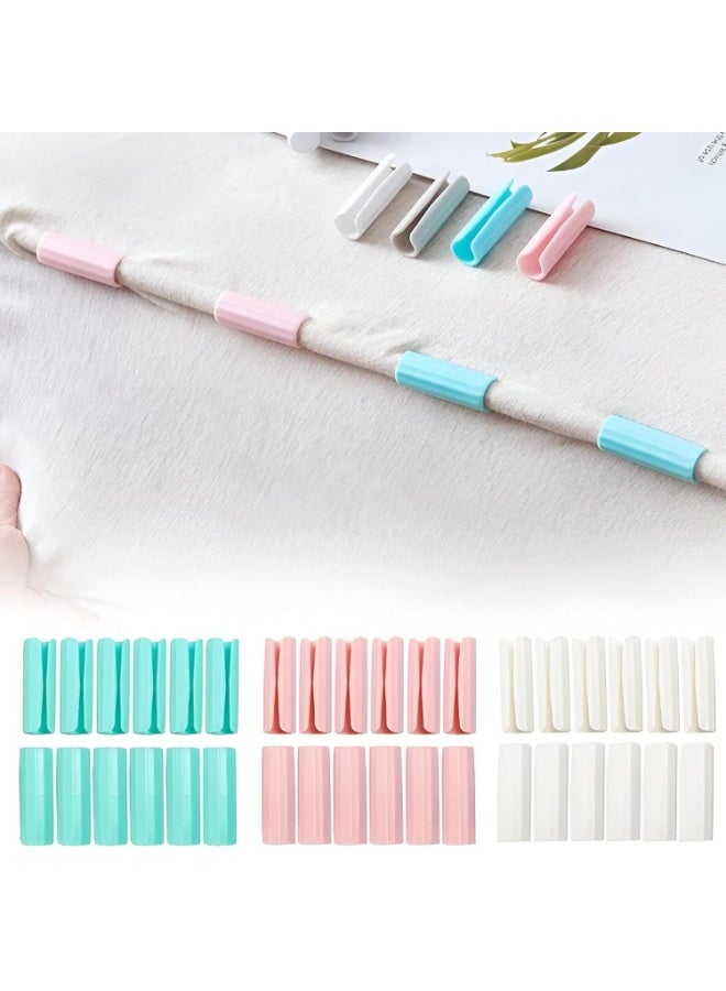 32 قطعة من مشابك تثبيت ملاءات السرير، مشابك ملاءات للفراش، تحافظ على الملاءات في مكانها، مشبك لحاف لمعظم المراتب، مشابك إغلاق أكياس الطعام، مشابك ورق مكتبية