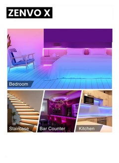 zenvo X LED Strip Lights 15 ft in Blue/Green/Red, Colored USB TV Backlight with Remote, Mood Light for Living Room, Bedroom, TV, and More  - Image 4