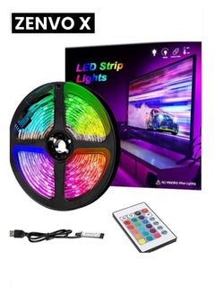 zenvo X LED Strip Lights 15 ft in Blue/Green/Red, Colored USB TV Backlight with Remote, Mood Light for Living Room, Bedroom, TV, and More  - Image 5