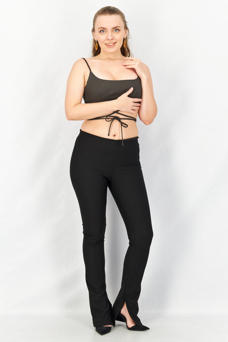 Asos Design Women Square Neck Sleeveless Crop Top, Grey - Image 3