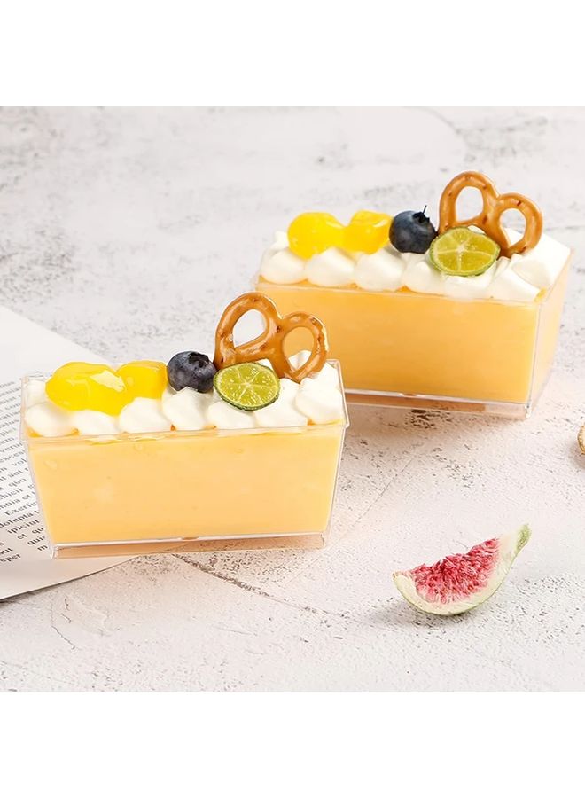 Transparent Reusable Rectangular Dessert Cups For Mousse Pudding And Party - Image 1