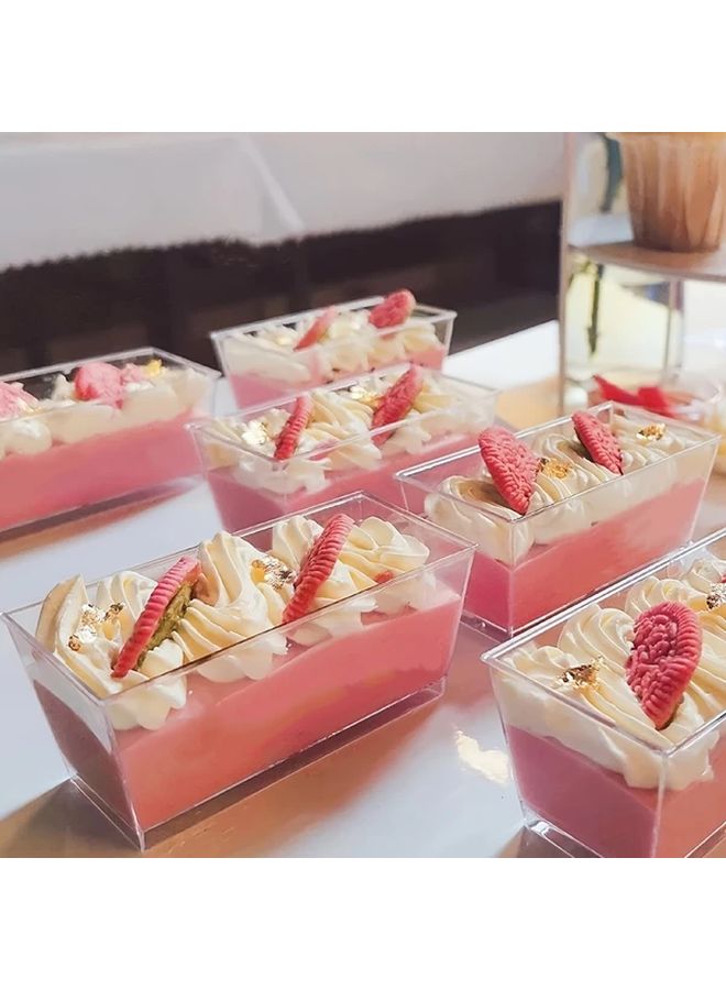Transparent Reusable Rectangular Dessert Cups For Mousse Pudding And Party - Image 2