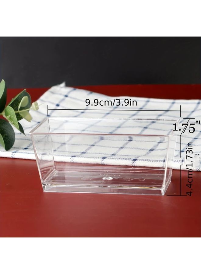 Transparent Reusable Rectangular Dessert Cups For Mousse Pudding And Party - Image 3