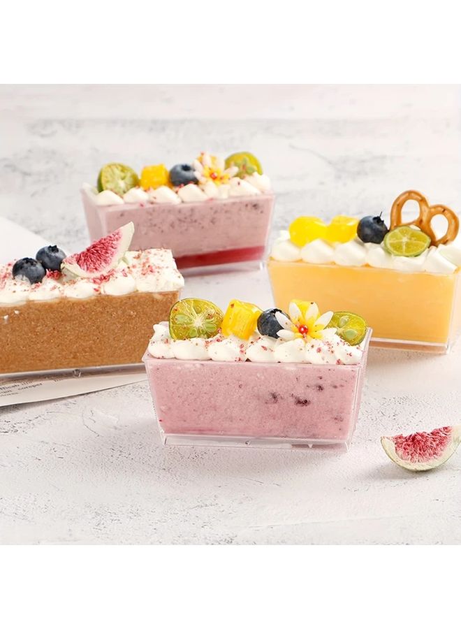 Transparent Reusable Rectangular Dessert Cups For Mousse Pudding And Party - Image 5