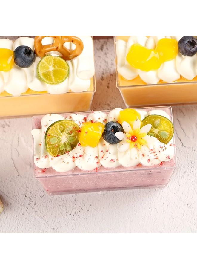 Transparent Reusable Rectangular Dessert Cups For Mousse Pudding And Party - Image 4