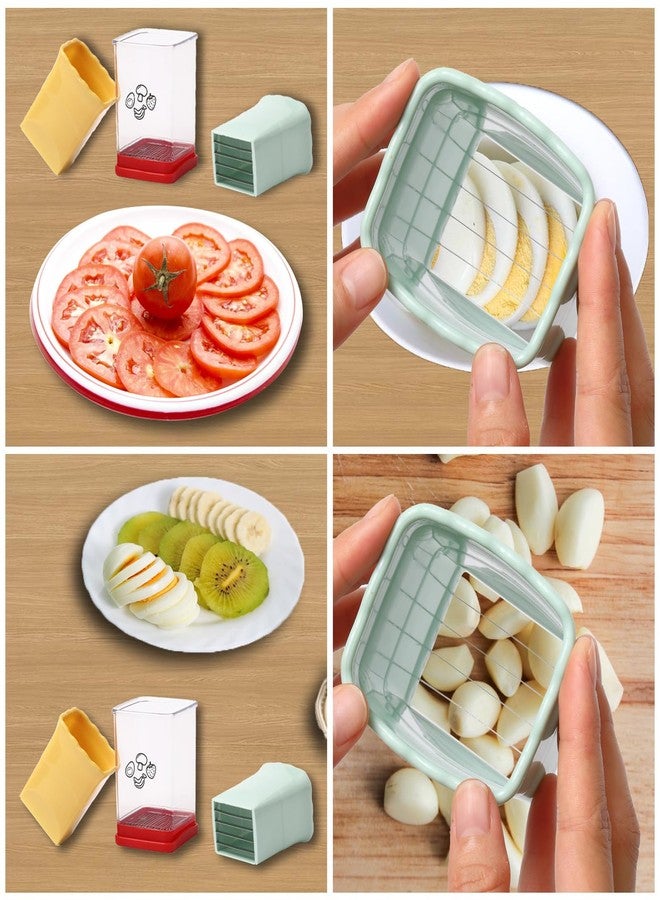Edgnb 3 Pack Cup Slicers, Fruit Slicer Vegetable Speed Slicer with Push Plate, Cup Egg, Banana Slicers Strawberry Cutter Quickly Making Fruit Vegetable Salad - Image 5