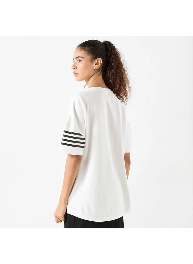 Kappa Kappa Logo Print Crew Neck T-shirt with Short Sleeves