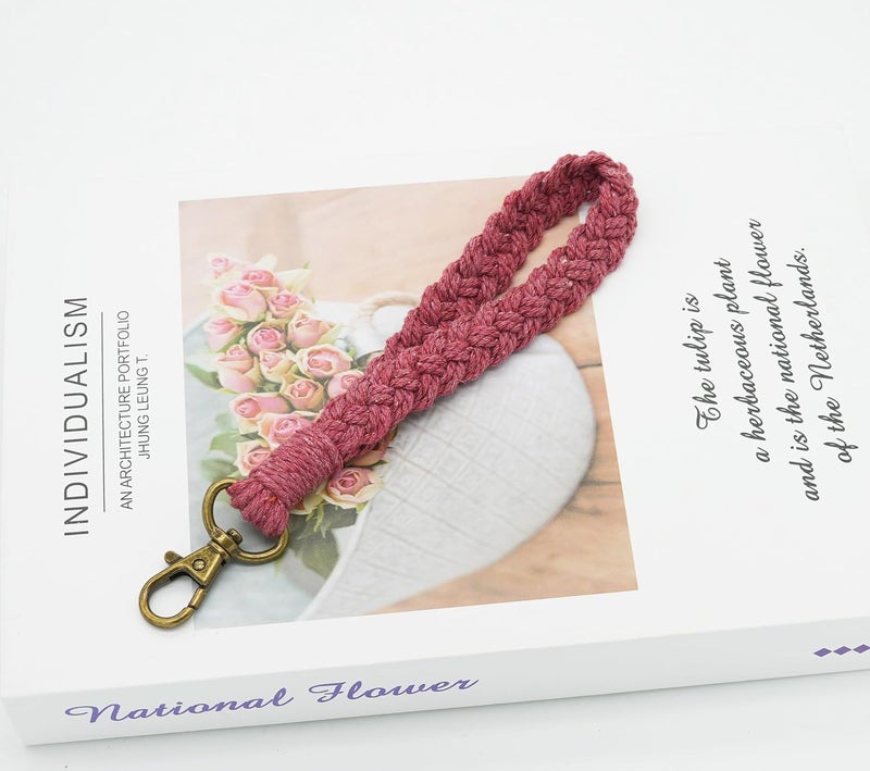 Moydolo Macrame Boho Keychain Bracelet Holder Handmade Keychain Wristlet Key Chain Wrist Lanyard for Women Girls - Image 2