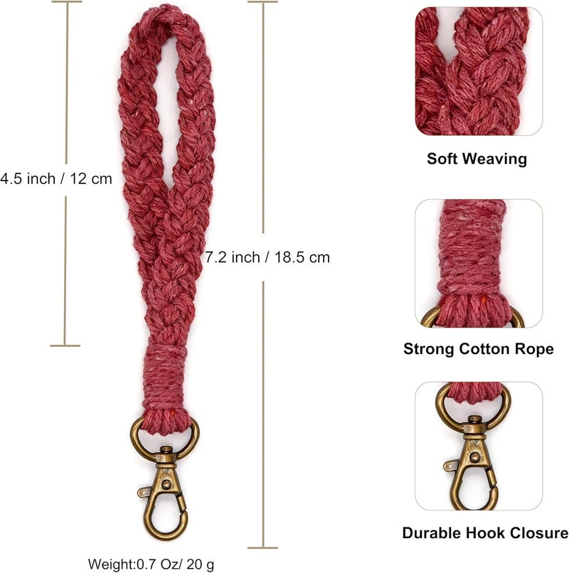 Moydolo Macrame Boho Keychain Bracelet Holder Handmade Keychain Wristlet Key Chain Wrist Lanyard for Women Girls - Image 1