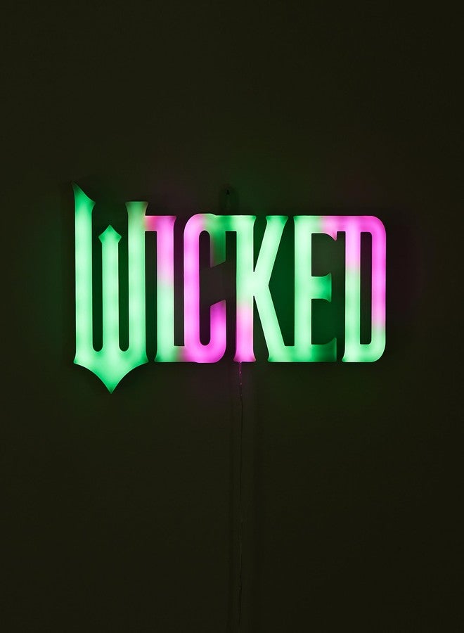 Idea Nuova Wicked the Movie Neon LED Hanging Wall Art, Decorative Lighting for Kids Bedroom & Playroom Wall Décor, 4.4” x 8.94” - Image 1